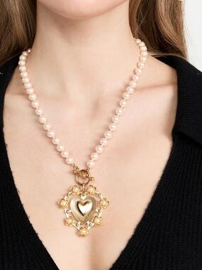 Brinker + Eliza Adele Pearl Heart Necklace